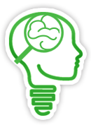 Brain in a bulb icon